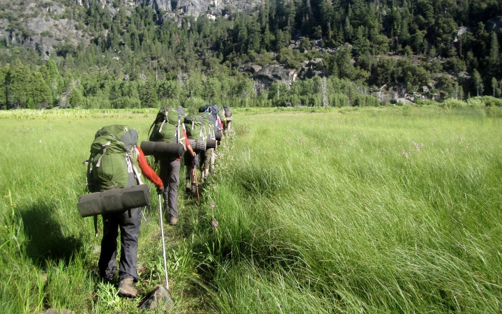 adults only backpacking adventure trip in yosemite